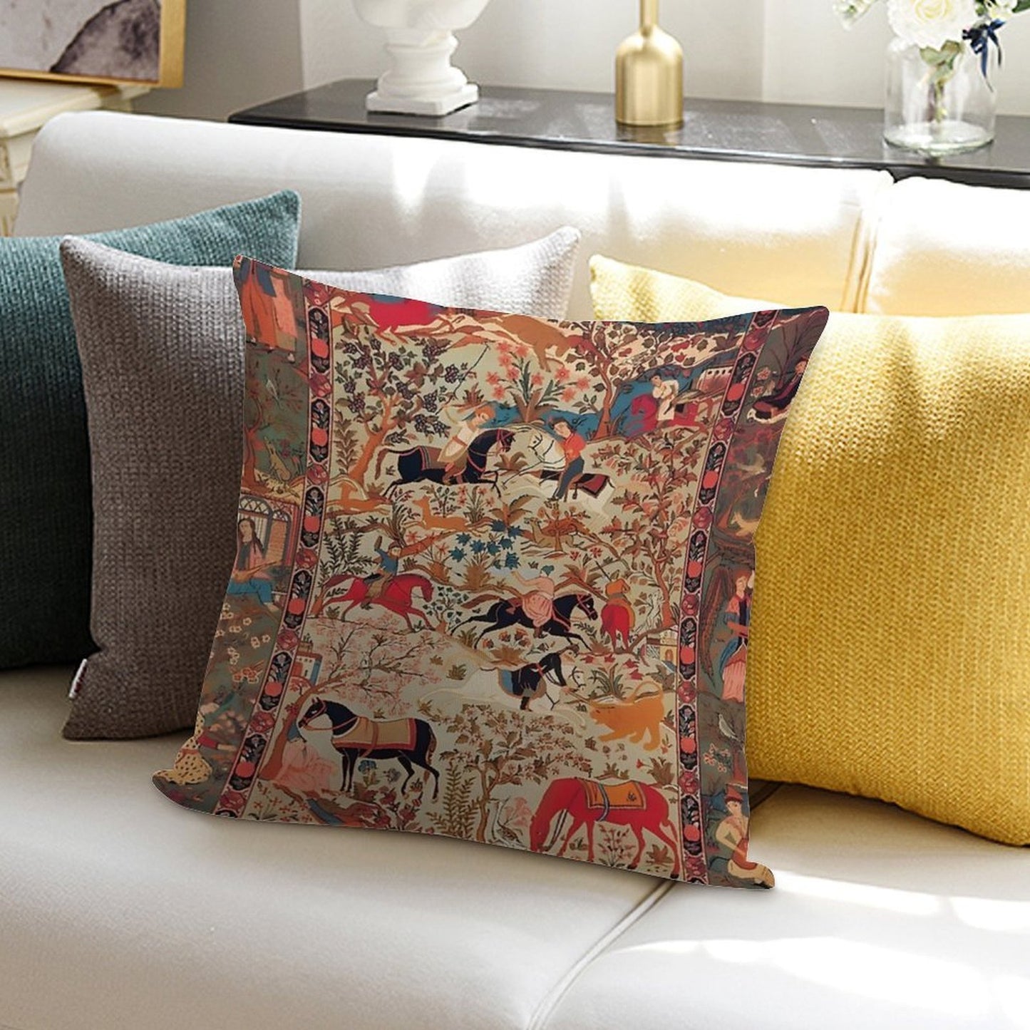 Oriental Rug Soft Anti-Pilling Throw Pillow