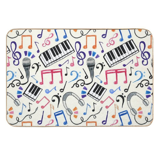 Good Beats - Music Notes & Symbols  Long-Lasting Bath Mat