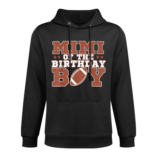 Mimi Of The Birthday Boy Football Kids 1st Bday Party Lover Moisture-Wicking Hoodie