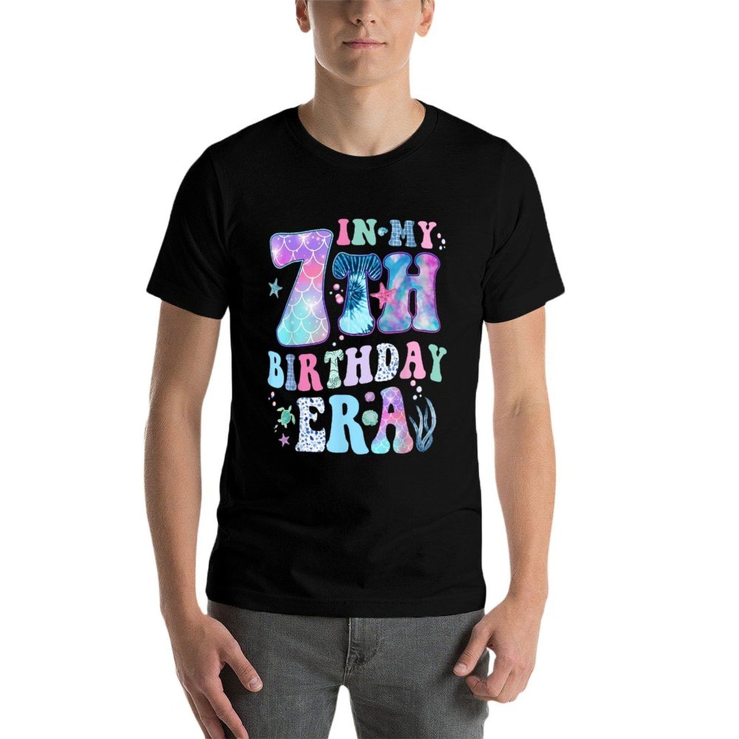 In My 7th Birthday Era Mermaid Girl Seven Bday 7 Year Old  Breathable T-Shirt