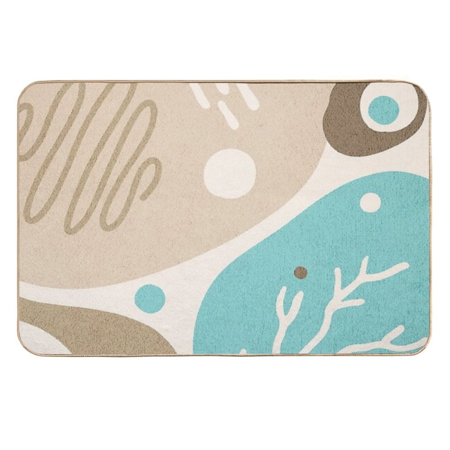 Abstract Irregular Shapes with Earth Tones  Rapid-Drying Bath Mat