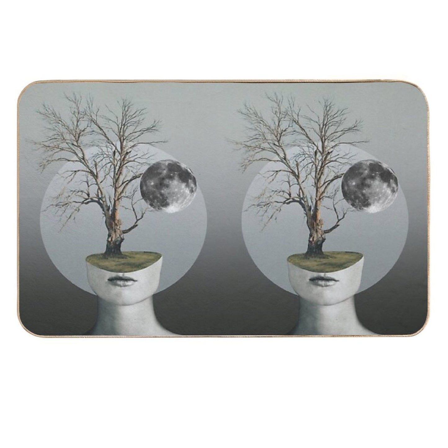 Status Of Mind Surreal Collage  Rapid-Drying Bath Mat