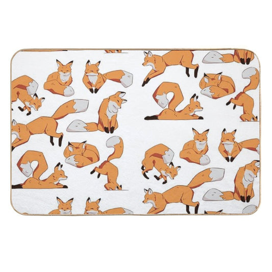 Cute Foxes  Eco-Friendly Bath Mat