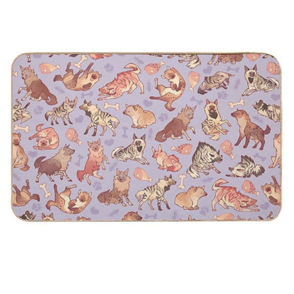 Hyenas in Lavender  Long-Lasting Bath Mat