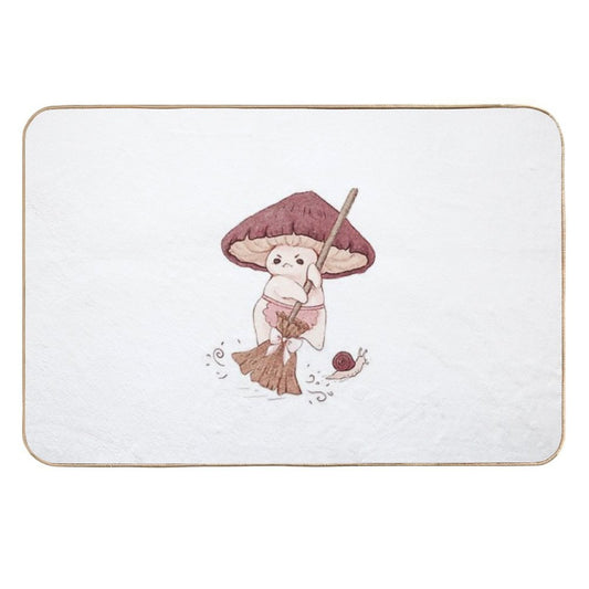 Angy Mushroom Does Not Like to Clean  Dirt-Trapping Bath Mat