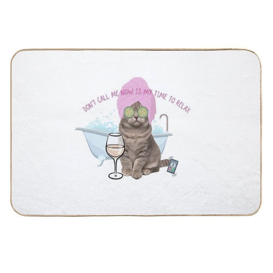 Funny Cat Relax  Stain-Proof Bath Mat