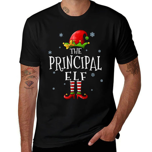 The Principal Elf Squad Funny Xmas Groupe Matching Christmas  Summer-ready Fabric T-Shirt