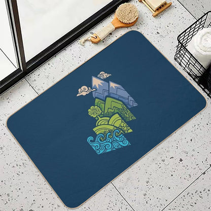 How to Build A Landscape  Blue  Pet-Safe Bath Mat