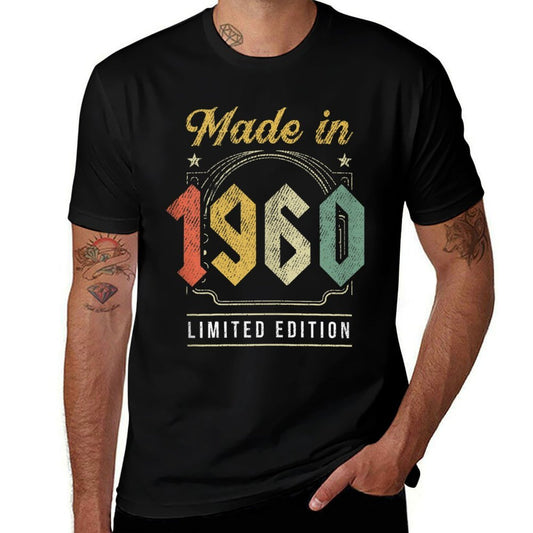 Made In August 1960 Bday Vintage 60Th Birthday  High-quality Stitching T-Shirt