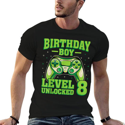 Level 8 Unlocked Video Gamer Gaming Kids 8th Birthday Boy  Odor-resistant T-Shirt