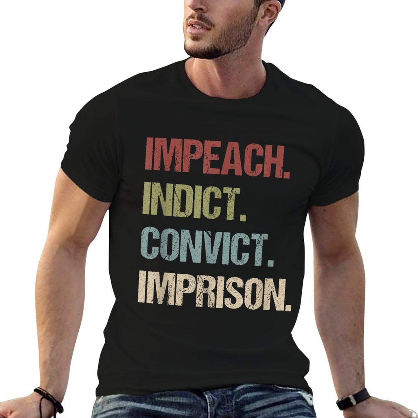 Impeach Indict Convict Imprison Anti Trump Impeach Trump  Vintage-inspired T-Shirt