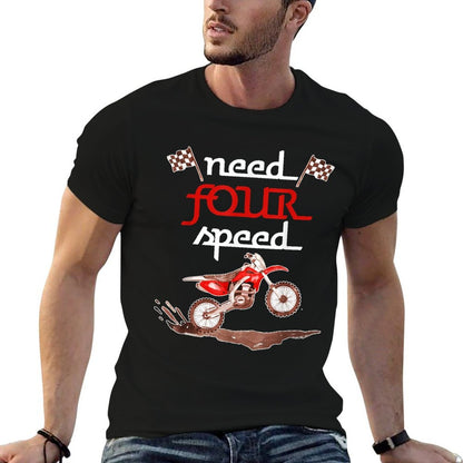 Need Four Speed Birthday Motocross 4th Birthday Dirt Bike  Graphic-printed T-Shirt