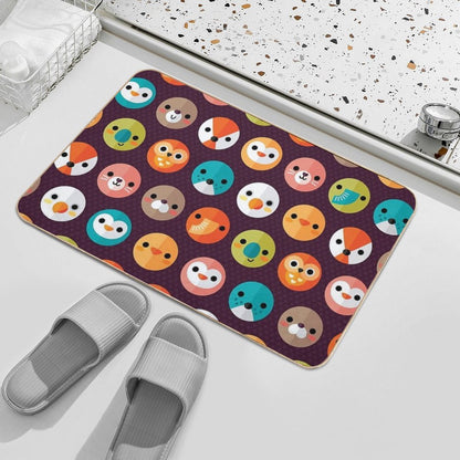 Smiley Faces - Cute Animal Faces  Odorless Bath Mat