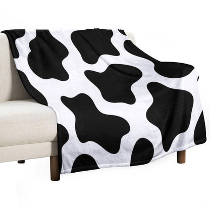 Cow Print Machine-washable Throw Blanket