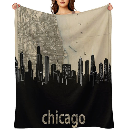 Chicago Skyline Compact Throw Blanket