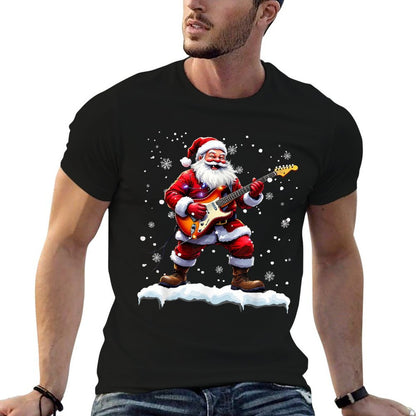 Santa Claus Playing Bass Guitar Christmas Xmas Music  Durable T-Shirt