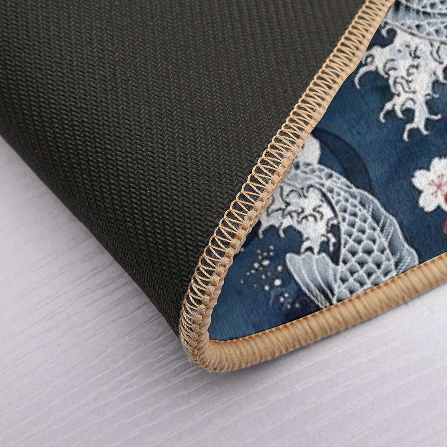 Koi Sakura Blossom in Blue  Versatile Bath Mat