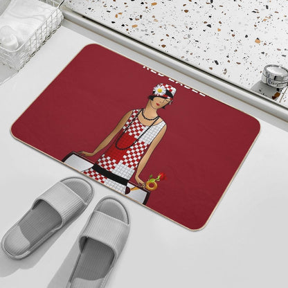 Vintage Red Rose Label Vodka Alcoholic Beverages Flapper Roaring Twenties Jazz Age White Advertising Poster  Posters for Bar, K  Versatile Bath Mat
