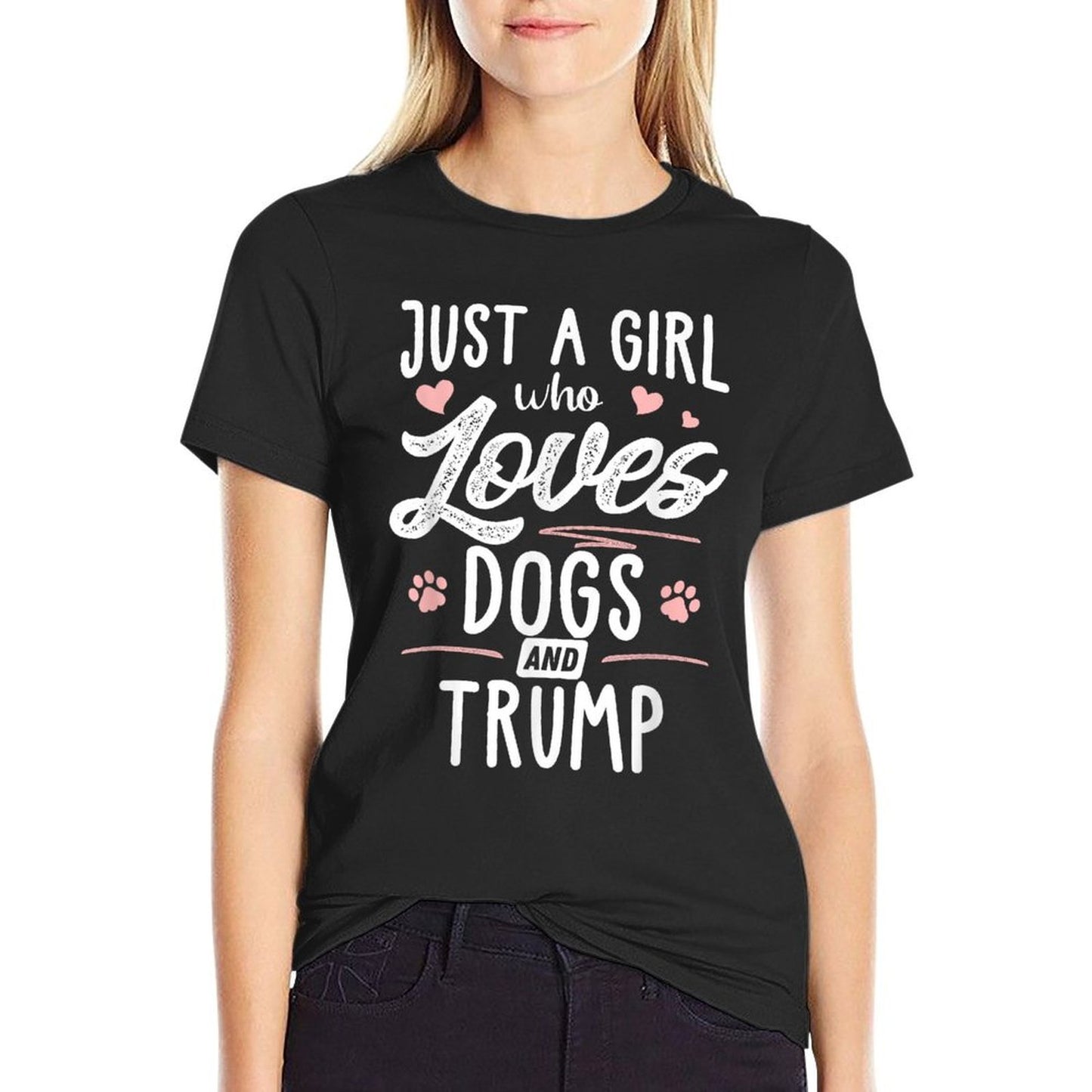 Just A Girl Who Loves Dogs And Trump Gift Dog Lover  Slim-fit Cut T-Shirt