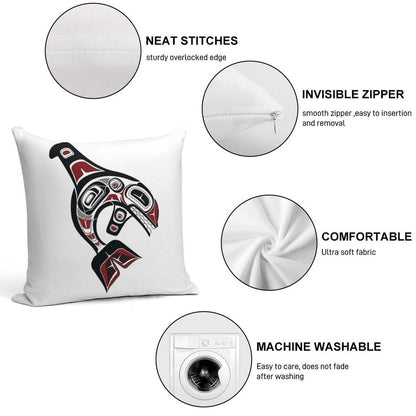 Pacific Northwest Orca Native American Salish Formline Art Killer Whale Blackfish Soft Ultra-Soft Texture Throw Pillow