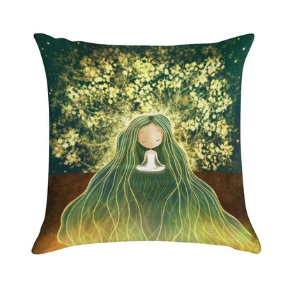 Magical Calm Grounding Yoga And Meditation Art Soft Hidden Zipper Throw Pillow