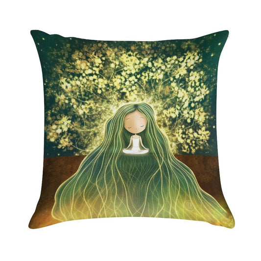 Magical Calm Grounding Yoga And Meditation Art Soft Hidden Zipper Throw Pillow