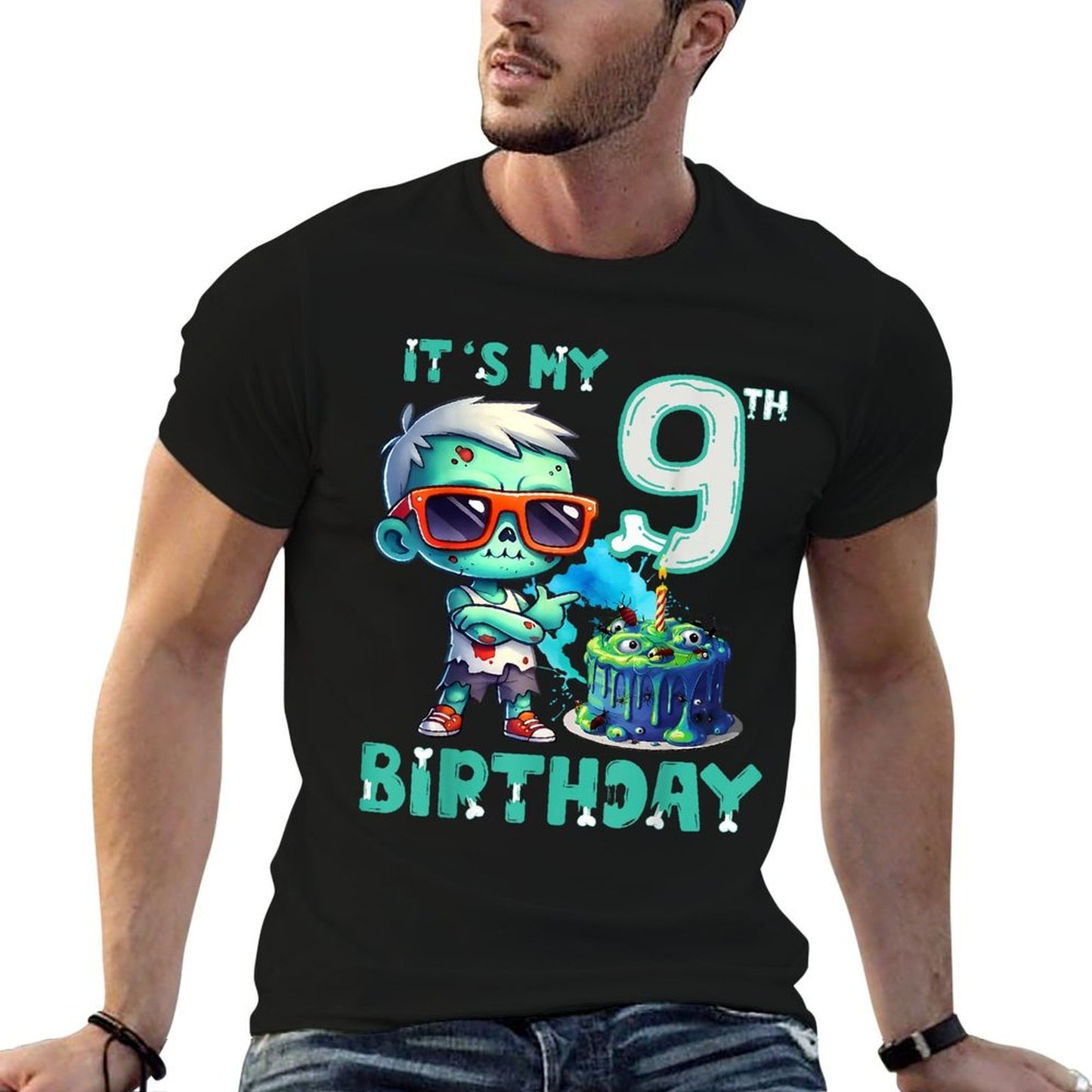Kids It's My 9th Birthday Cool Zombie Lover 9 Year Old Boys  High-quality Stitching T-Shirt