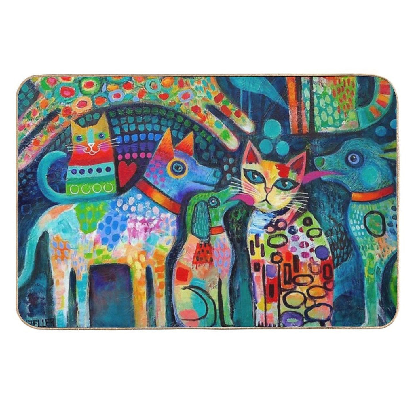 Dogs And Cats  Stain-Proof Bath Mat