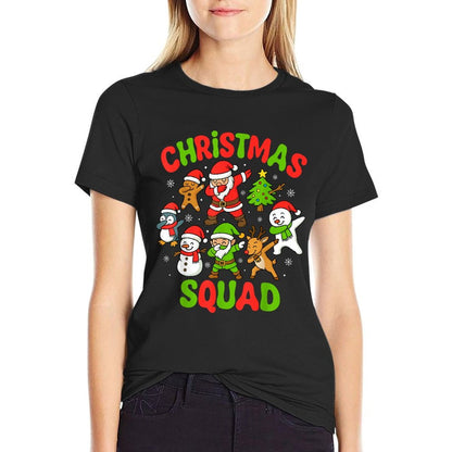 Christmas Squad Dabbing Santa for Family Youth Boys Coworker  Wrinkle-resistant T-Shirt