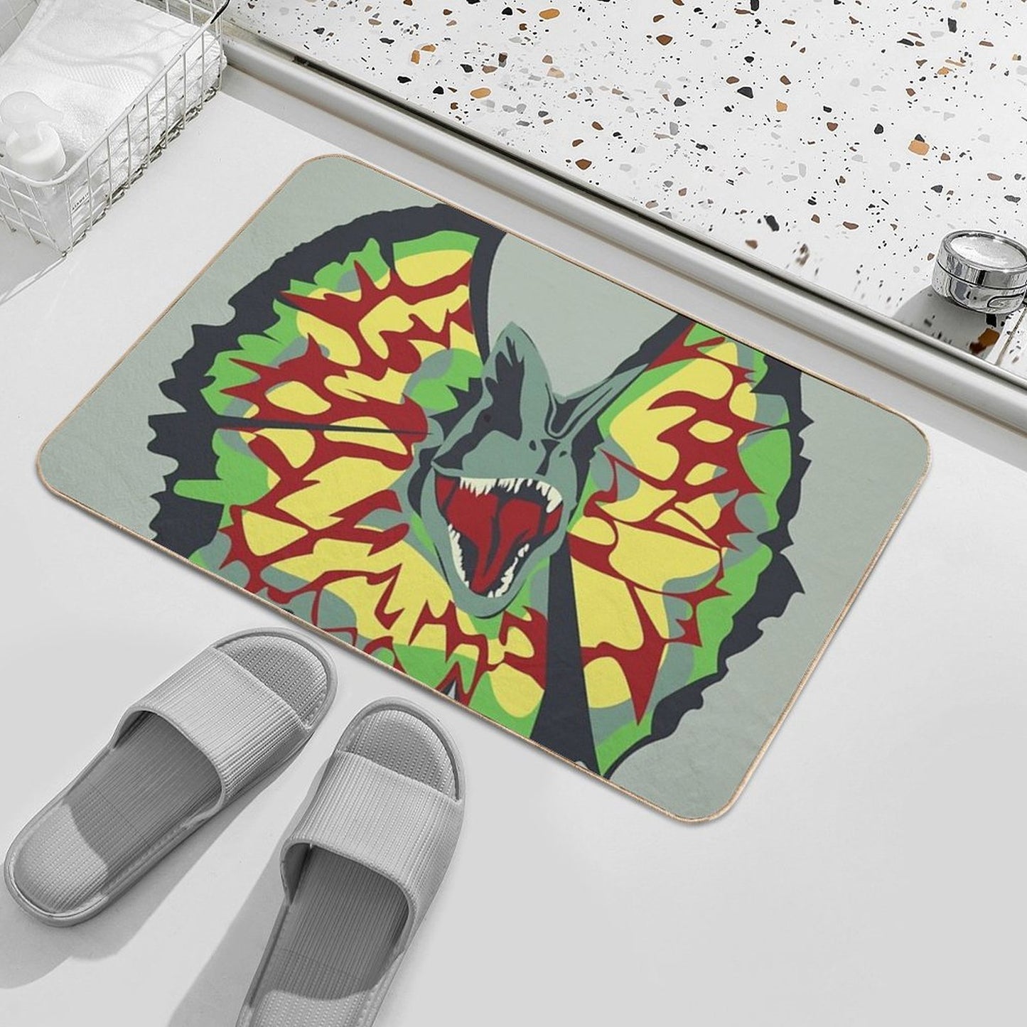 Dilophosaurus  Fade-Resistant Bath Mat