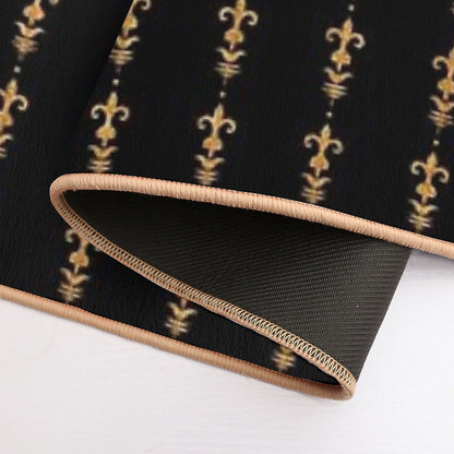 Golden Fleur De Lis on Black  Slip-Resistant Bath Mat