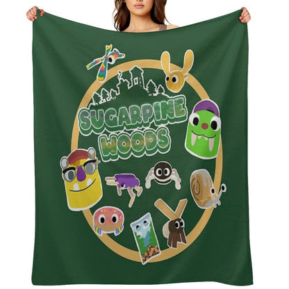 Sugarpine Woods Bugsnax Characters Kinda Bug, Kinda Snack  Bookbag  Bugsnax Snax And Grumpus Multi-functional Throw Blanket