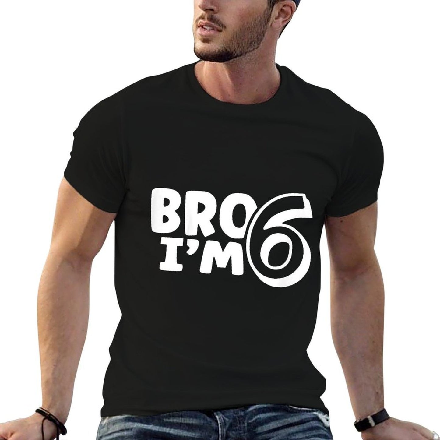 Kids Kids 6th Birthday Boy Bro I’m 6 Year Old Six Sixth  Wrinkle-resistant T-Shirt