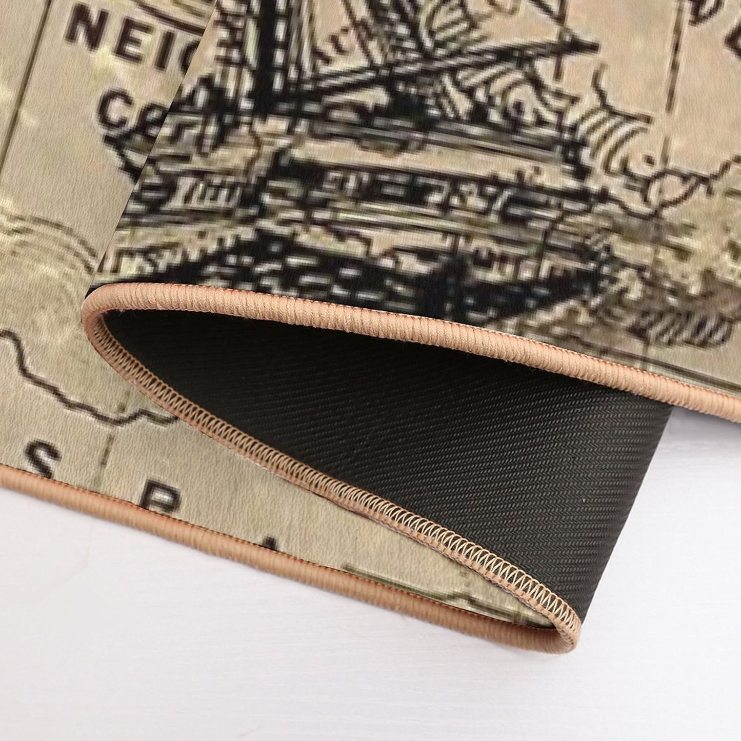 Dark Academia Vintage Pirate Ship Sailor Antique World Map  Stain-Proof Bath Mat