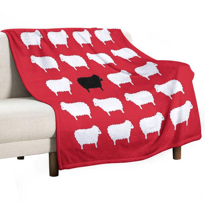 Black Sheep Sweater Pattern Travel-friendly Throw Blanket