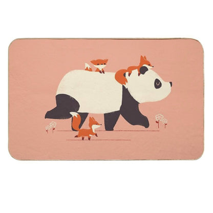 Panda And Foxes  Absorbent Bath Mat