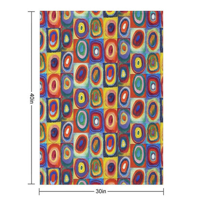 Wassily Kandinsky - Color Study, Squares with Concentric Circles - Bauhaus Art Quick-dry Throw Blanket