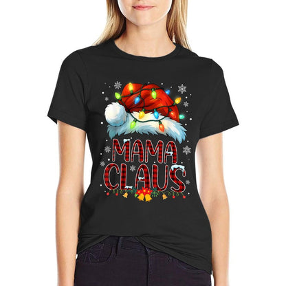 Christmas Hat Lights Pajama Mama Claus Family Matching  Classic T-Shirt