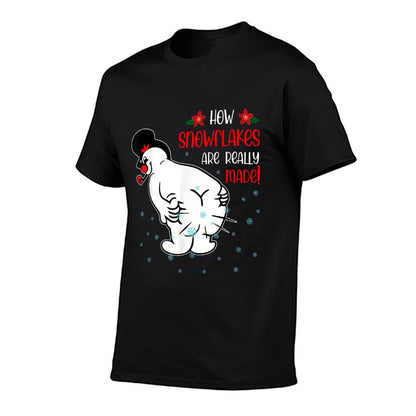 Funny Snowman How Snowflake Are Really Made Christmas Cutome  Ribbed Collar T-Shirt