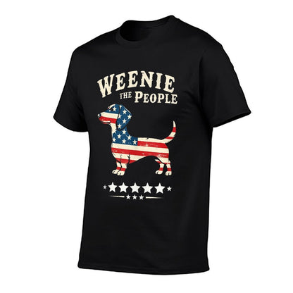 Weenie The People American 4th Of July Dachshund Lover  Fade-proof Color T-Shirt