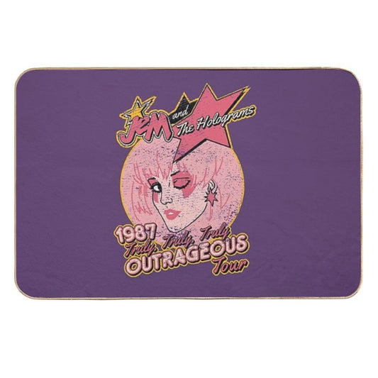 Jem And The Holograms Tour- Distressed  Fade-Resistant Bath Mat
