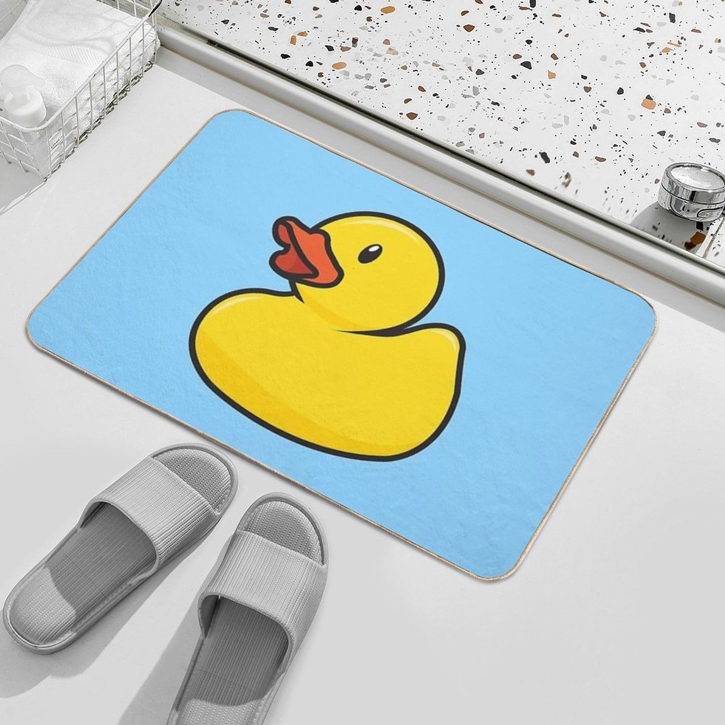 Rubber Duck in Baby Blue  Dirt-Trapping Bath Mat