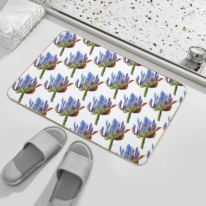 Vibrant Bloom – Purple & Blue Buds  Pet-Safe Bath Mat