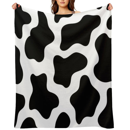 Cow Print Machine-washable Throw Blanket