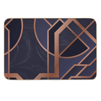 Blue Art Deco  Easy Maintenance Bath Mat