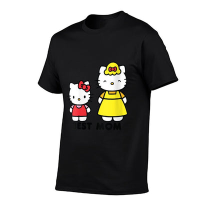 Womens Hello Kitty Best Mom Mother's Day  Summer-ready Fabric T-Shirt