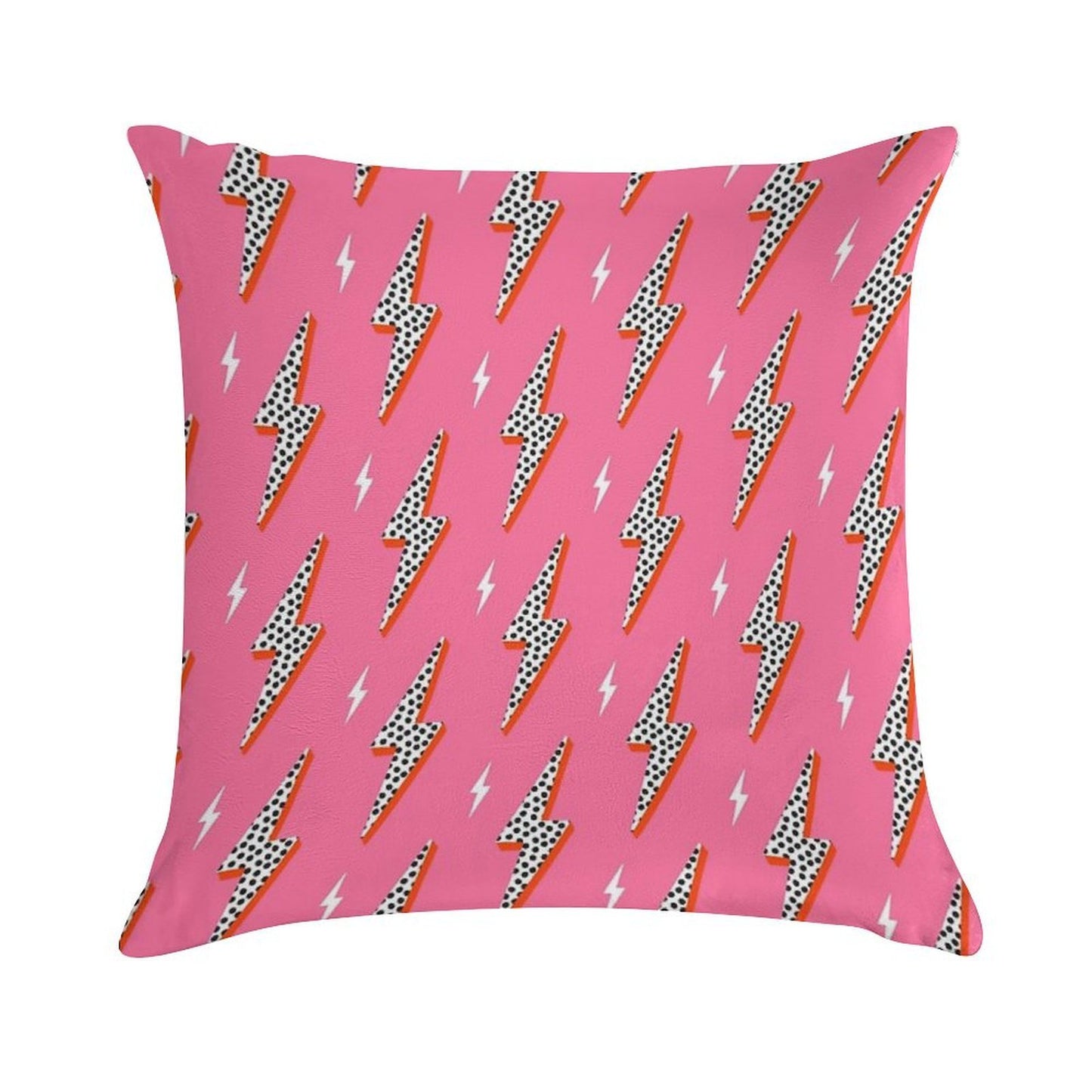 Lightning Bolt Thunder Flash Preppy Pink Soft Shrink-Resistant Throw Pillow
