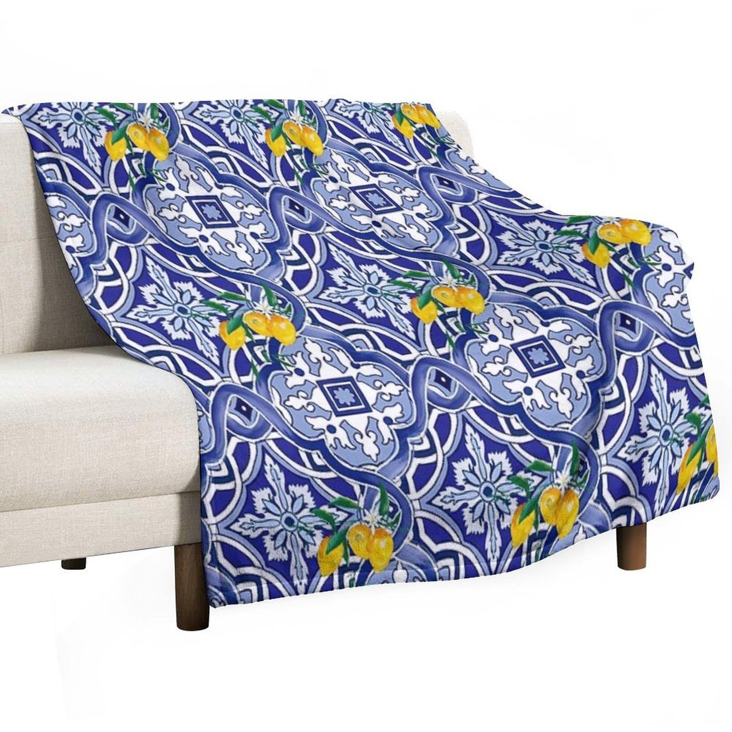 Sicilian Tiles,mediterranean,blue Tiles Compact Throw Blanket