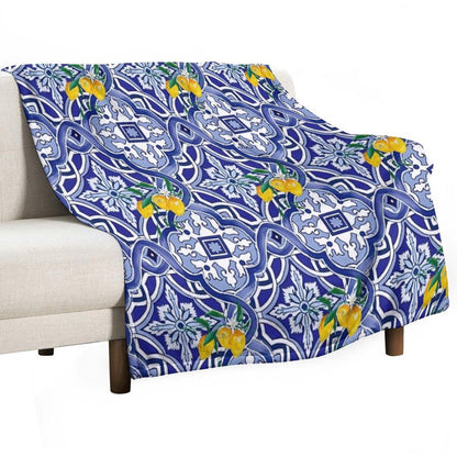 Sicilian Tiles,mediterranean,blue Tiles Compact Throw Blanket