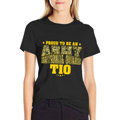 Mens Proud To Be An Army National Guard Tio Camo Military Uncle  Fade-proof Color T-Shirt